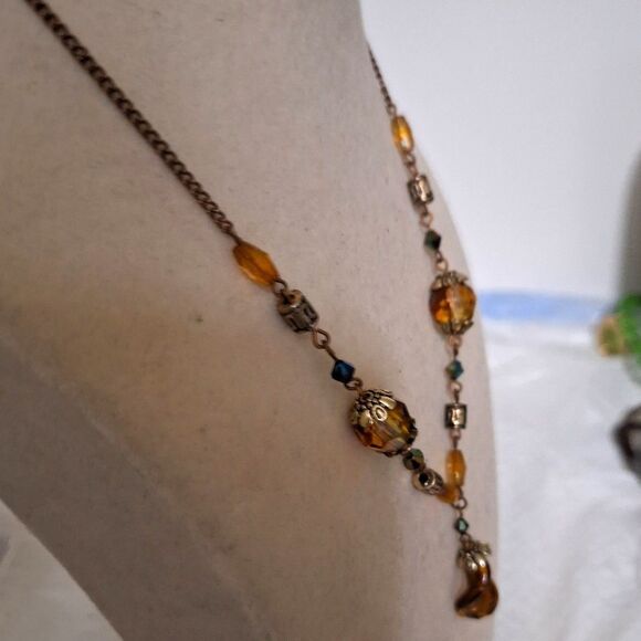 A Vintage Art Glass Women's Necklace Delicate Fairy Core Ethereal Romantic - Picture 12 of 13